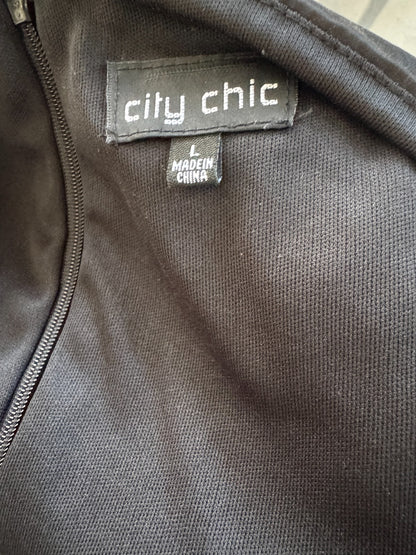 City Chic Black Strapless Black and Grey Cocktail Dress – Lined Plus Size L 20