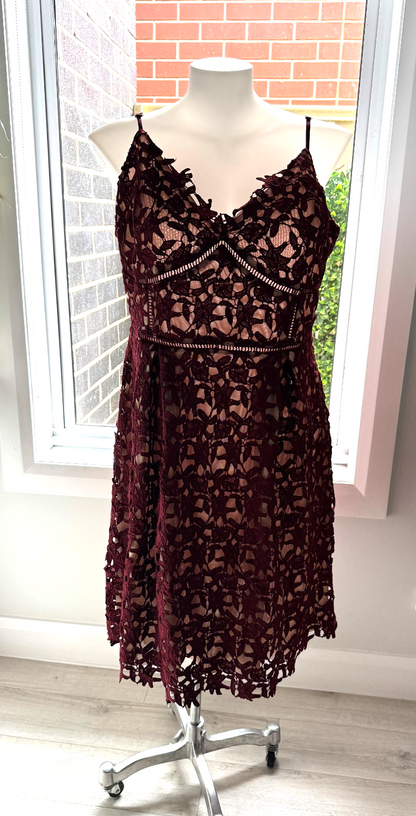 City Chic *So Fancy*  Dress Burgundy Lace as New - Plus Size 20 -  RRP $170