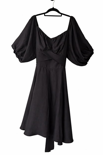 🖤 City Chic Black Off Shoulder Dress | Plus Size L (20) | Puff Sleeve | Elegant