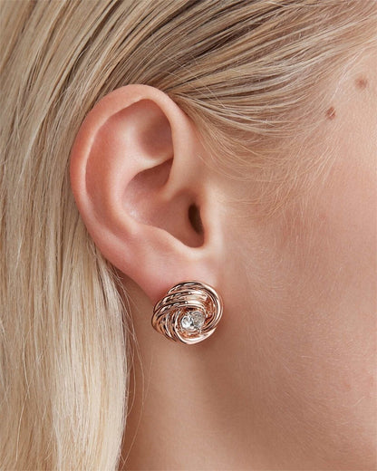 Mimco In A Knot Stud Earrings Rose Gold Genuine New RRP $69.99 with Dust Bag