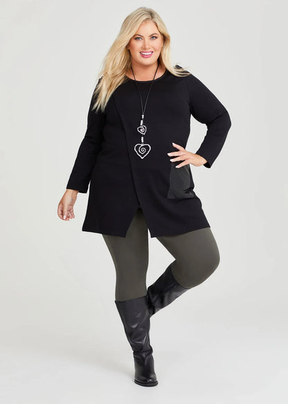 Taking Shape Bamboo Ponte Set The Tone Tunic in Black Plus Size 18 RRP $140 NEW