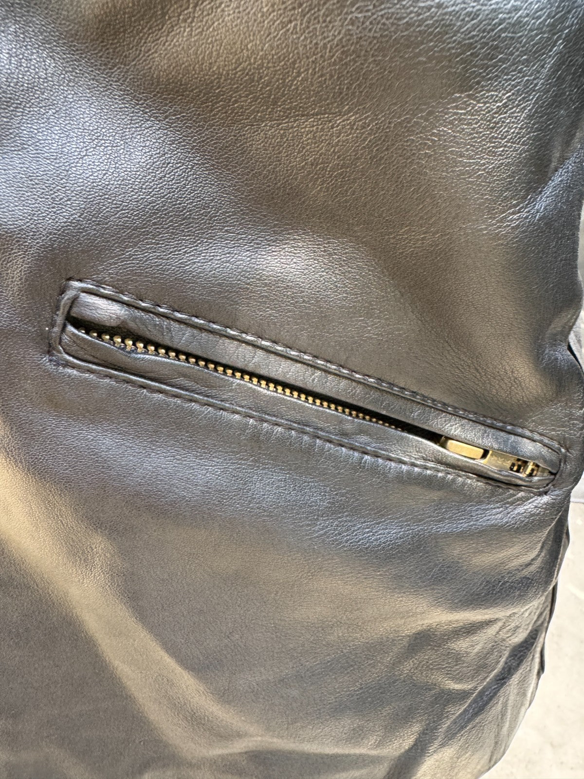Vintage Dormeuil England Black Leather Studded Collar Jacket Women Rock Chic