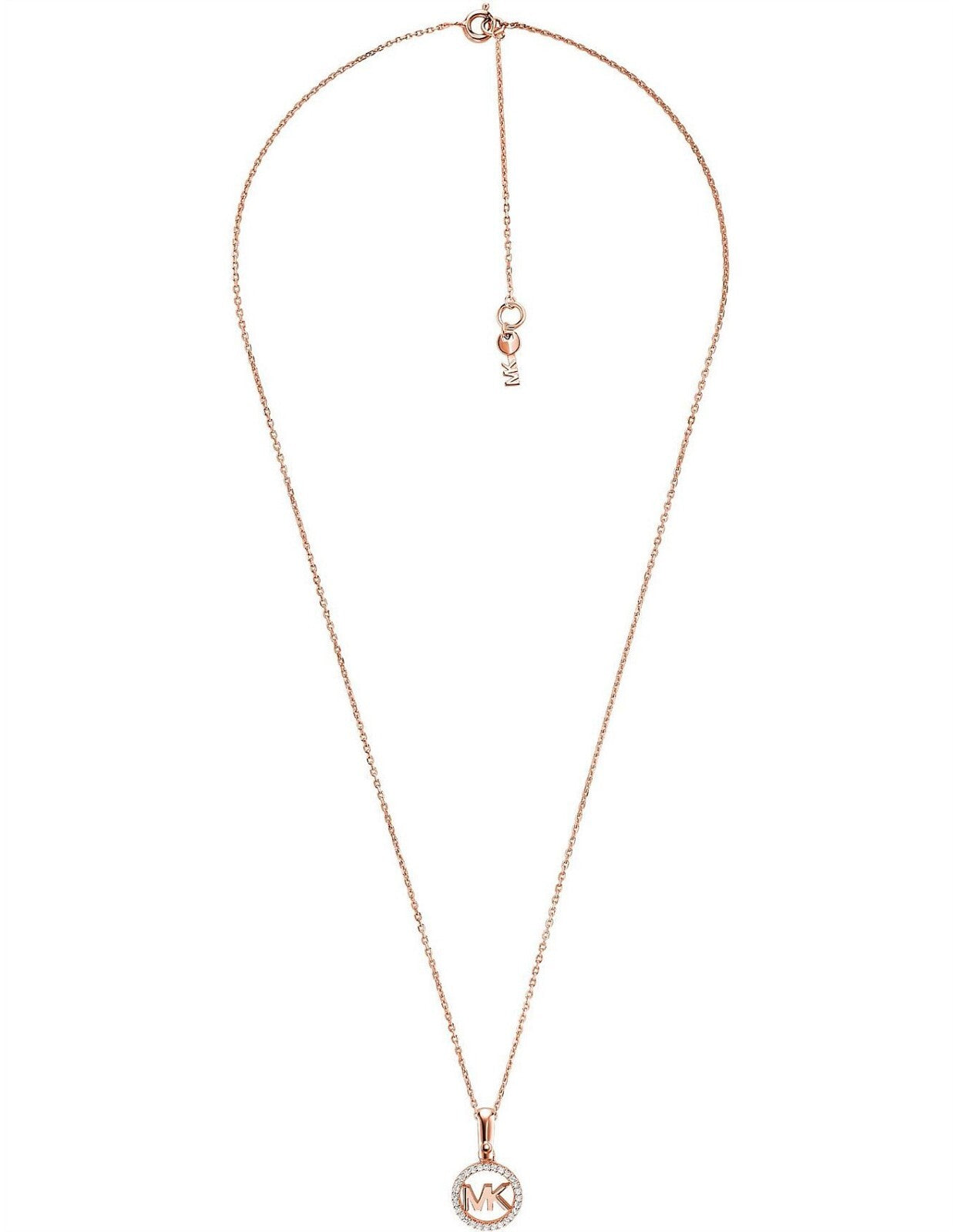 Michael Kors MK Rose Gold Plated Silver & Zirconia Necklace New RRP $295 Genuine