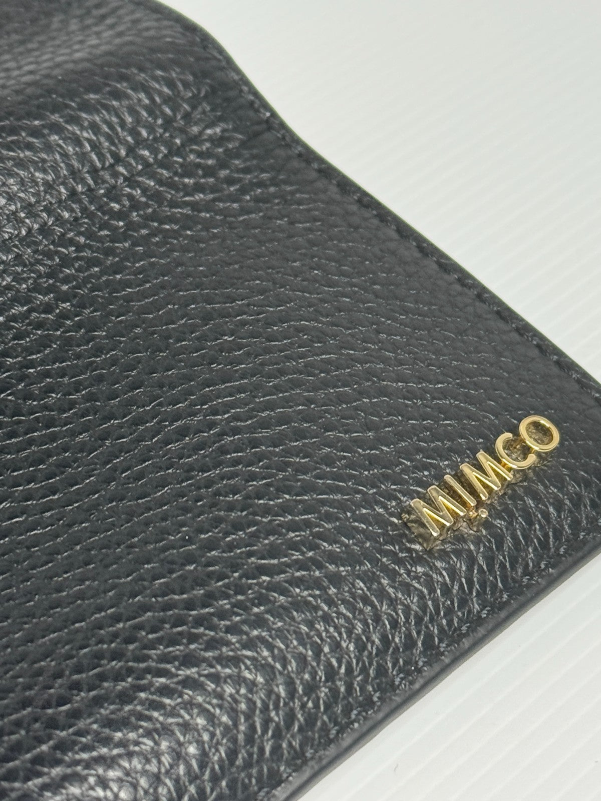 Mimco Black Leather Drift Large Zip Wallet As New rrp $199 Genuine Leather