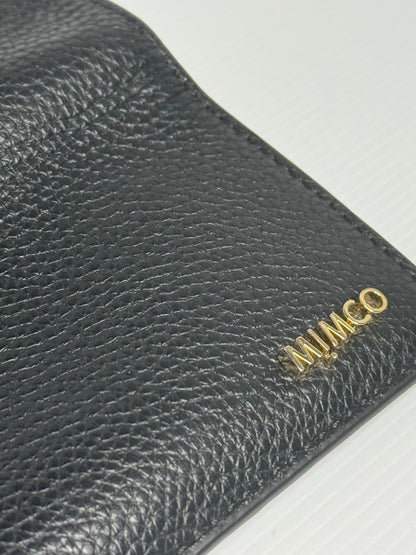 Mimco Black Leather Drift Large Zip Wallet As New rrp $199 Genuine Leather