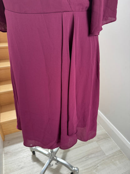 🌹 City Chic Women’s Jolie Wrap Dress – Wine – Size S Plus 16 RRP: $120 NEW