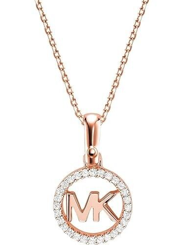 Michael Kors MK Rose Gold Plated Silver & Zirconia Necklace New RRP $295 Genuine