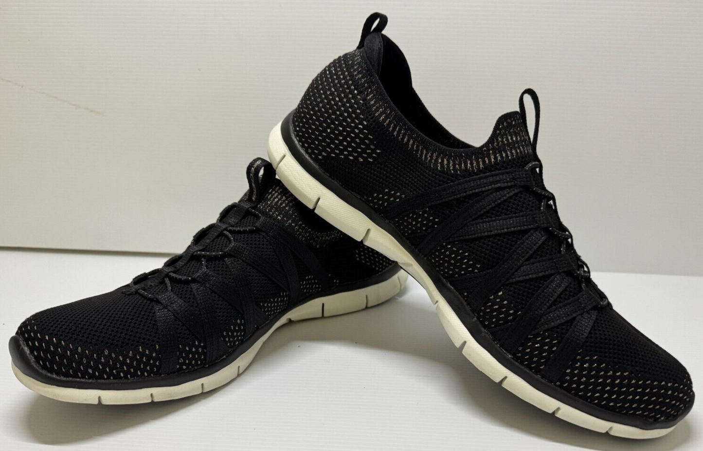 SKECHERS Gratis Black-Rose Gold womens Sneakers Slip In -  as New RRP $130