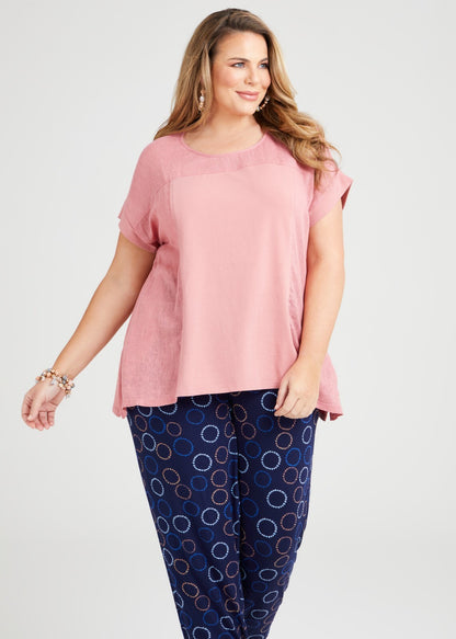 Taking Shape Cotton Breezy Days Panel Top  Plus Size 14 RRP $130 New