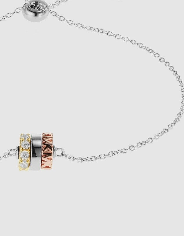 Michael Kors MK Multicolour Rondelle Design Silver Bracelet Genuine New RRP$265