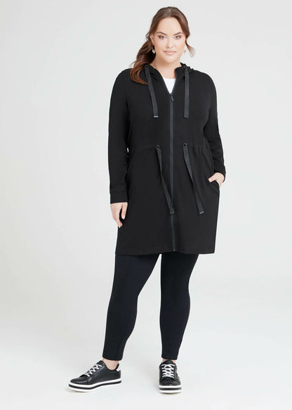 Taking Shape Bamboo Ponte Hooded Long Jacket PLUS SIZE S (14-16) New RRP $170