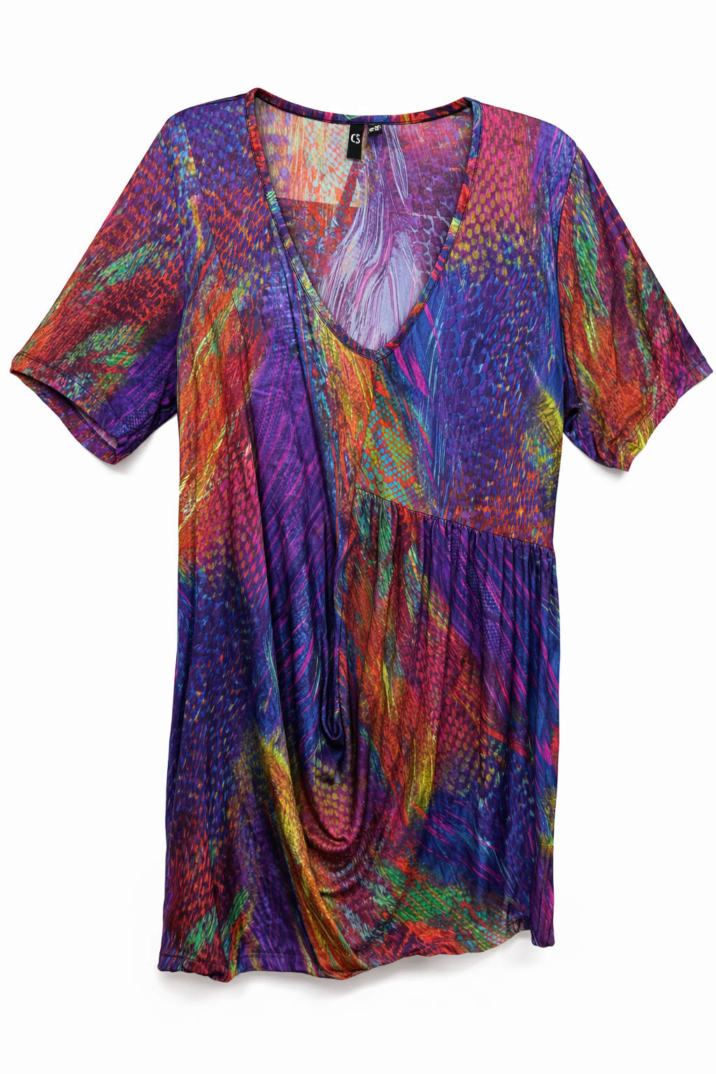 Taking Shape Colourful Flattering asymmetric hemline Plus Size XXS 12-14 No Iron