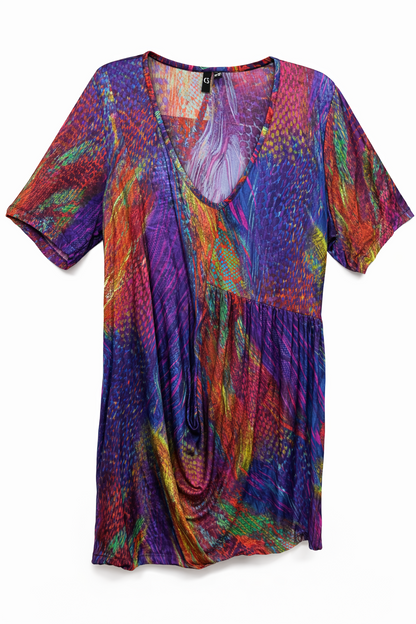 Taking Shape Colourful Flattering asymmetric hemline Plus Size XXS 12-14 No Iron