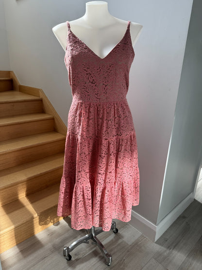 City Chic Sweet Kiss Dress pink lace overlay Lined Plus Size 14 RRP $140 As New