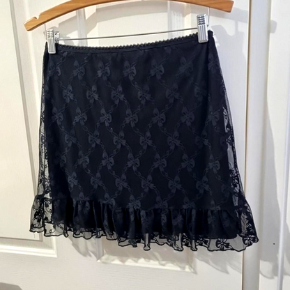 Dangerfield Victoria Lace Mini Black Lined Skirt Size 18 New - RRP $74
