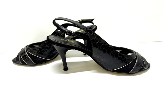 Black Patent Leather Shoes  Size 8 Aus Stunning as new with box and spare heels