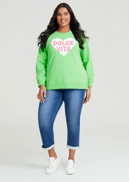 Taking Shape Cotton Dolce Vita Sweatshirt Plus  14  Green New with Tags RRP $120