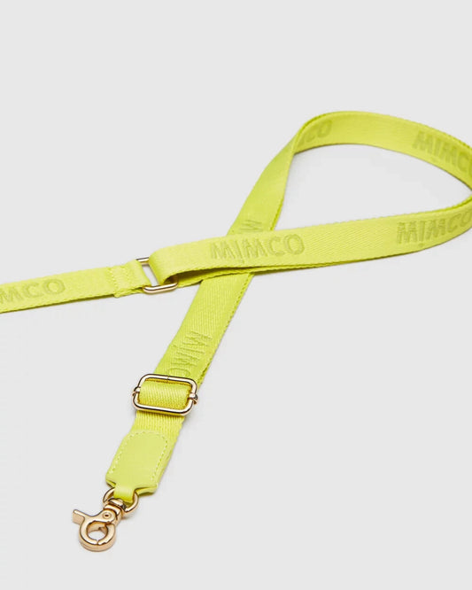 Authentic Mimco Bag Strap Webbing Logo Acid Lime Brand New RRP $60