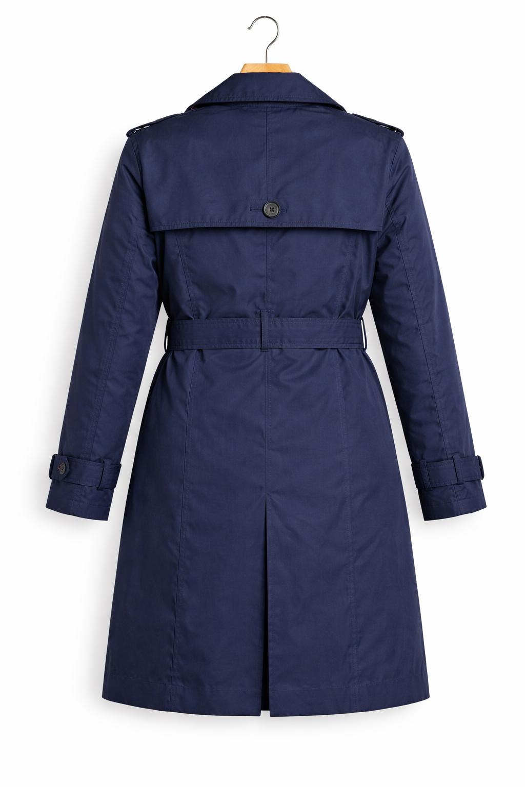 Tommy Hilfiger Navy Trench Coat Ladies XL Classic Double Breasted Belted Coat