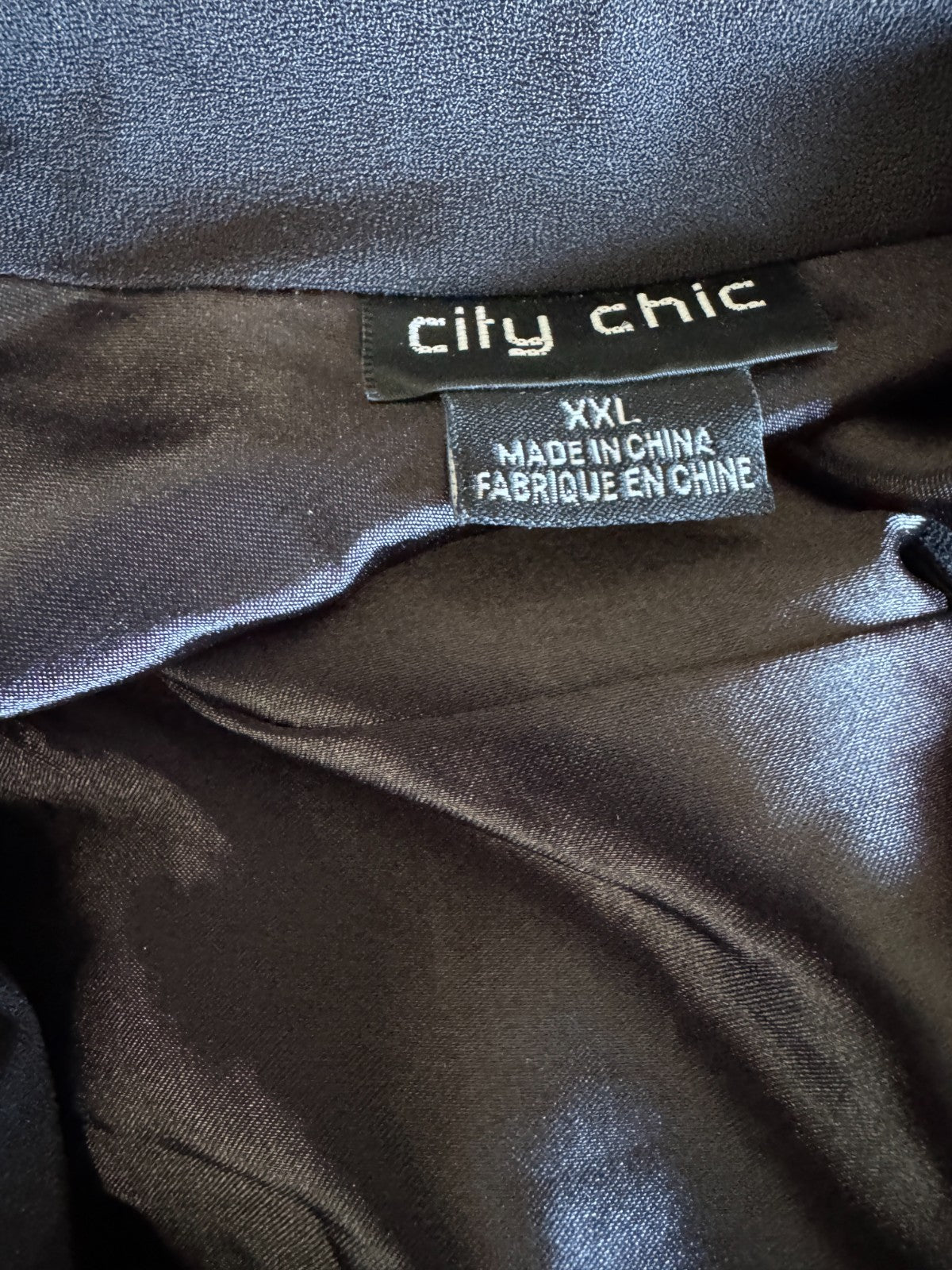 City Chic Black One Shoulder Top  Asymmetrical Peplum Flowy Sleeve Plus Size 24