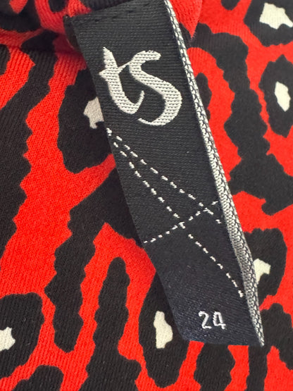 TAKING SHAPE Womens Animal Print Wrap Dress Red & Black Size 24🖤❤️RRP $170🖤❤️