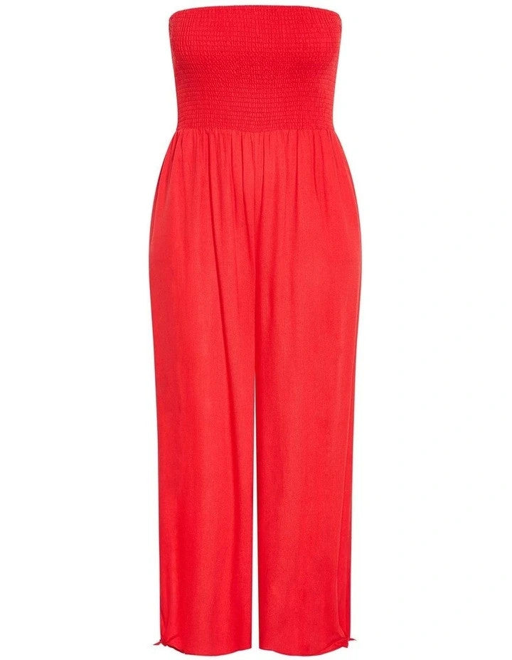 City Chic Ally Strapless Jumpsuit - Tiger Lilly -Plus size 26 New RRP $120