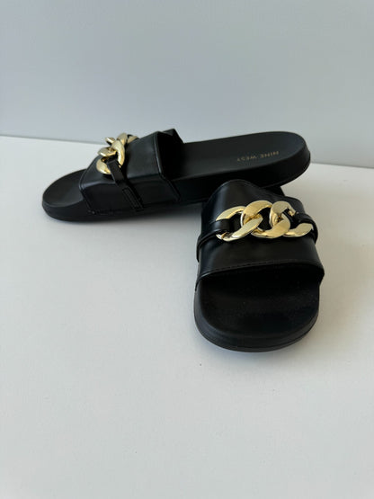 Nine West Women's Slinks Flat Slide Sandals US10 RRP $79.95