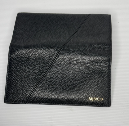 Mimco Black Leather Drift Large Zip Wallet As New rrp $199 Genuine Leather