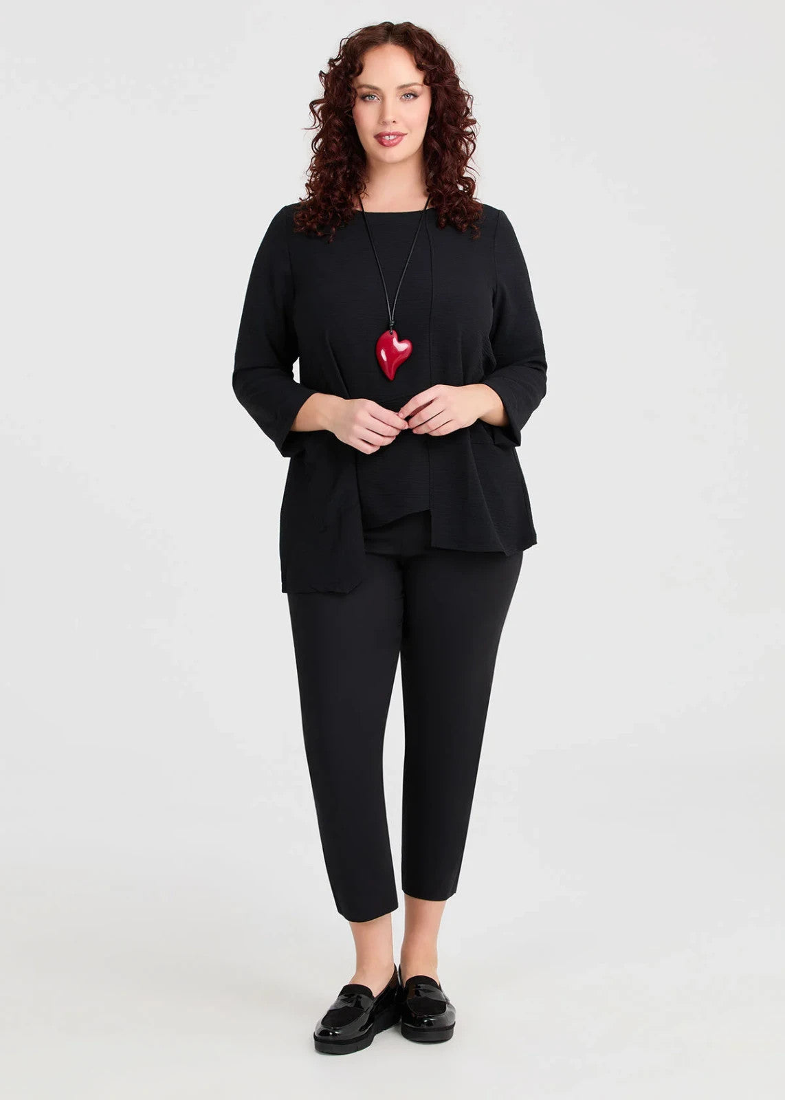 Taking Shape Soft Drape Adele Long Sleeve Top Black Size 24 NEW $110
