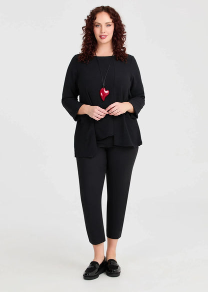 Taking Shape Soft Drape Adele Long Sleeve Top Black Size 24 NEW $110