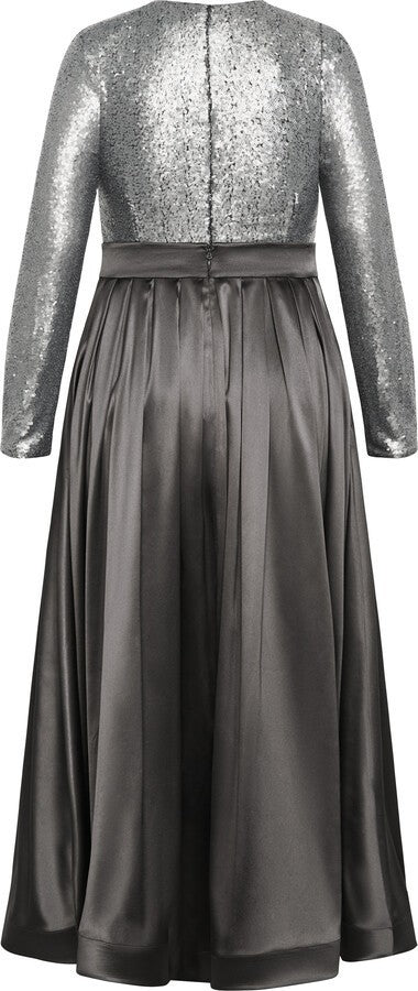 CITY CHIC Rosalie Luxe Maxi Sequin S/Split Dress Plus Sz XL/22 🖤 RRP $499.95 🖤
