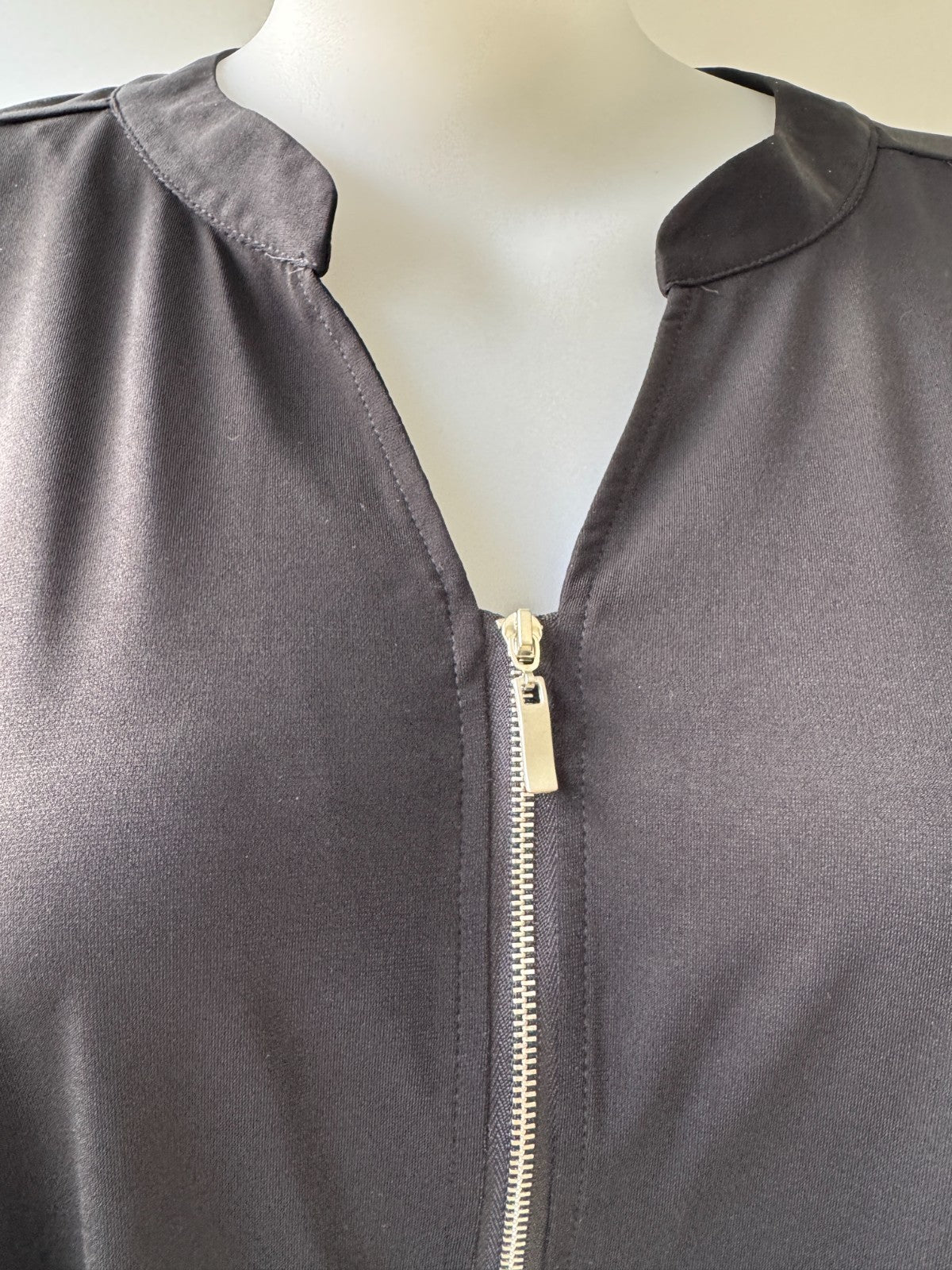 My Size Spring Fling Zip Top XL 24+26  Black 3/4 Sleeve Stretch Top New RRP $90