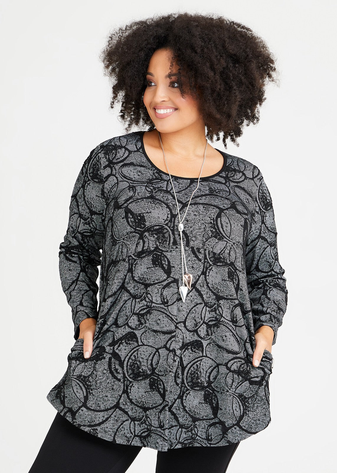 Taking Shape Abstract Panelled Tunic Top  Plus Size 12-14 RRP $140 New