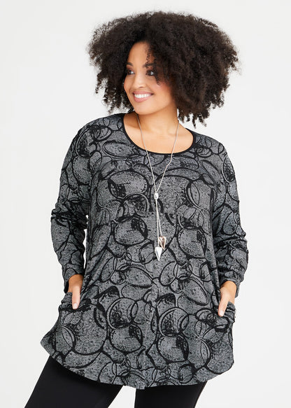 Taking Shape Abstract Panelled Tunic Top  Plus Size 12-14 RRP $140 New