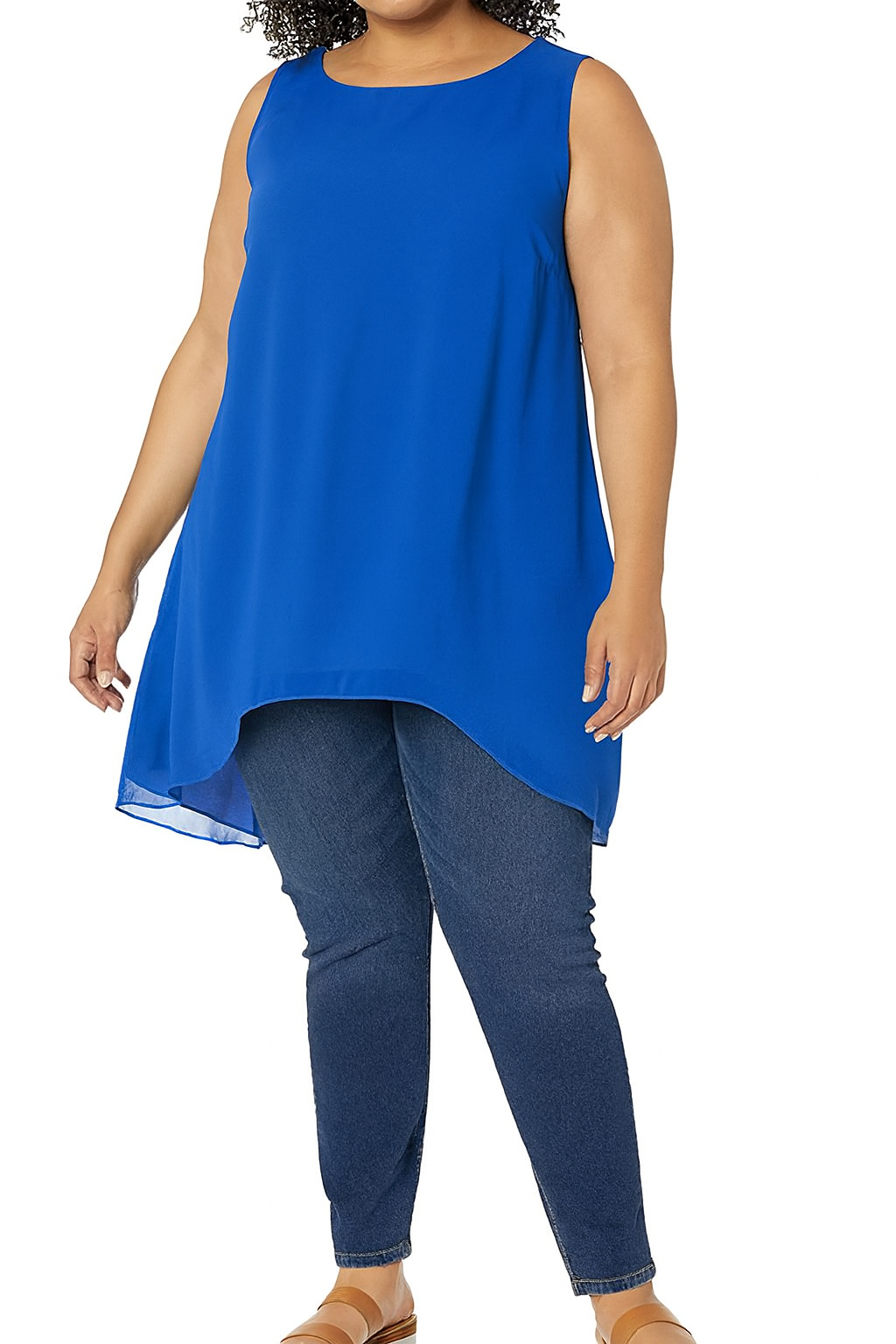 Womens CITY CHIC Sevil Hi Lo Ultra Blue Sleeveless Top - Size 18 NEW RRP $70