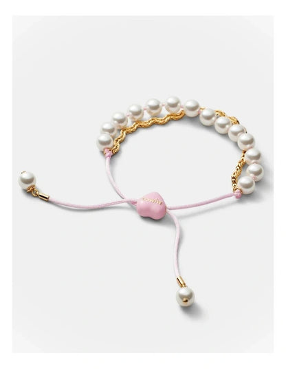 Mimco NEW Heart Beat Pearl Bracelet Pink 🖤🖤🖤 Genuine RRP $59.95