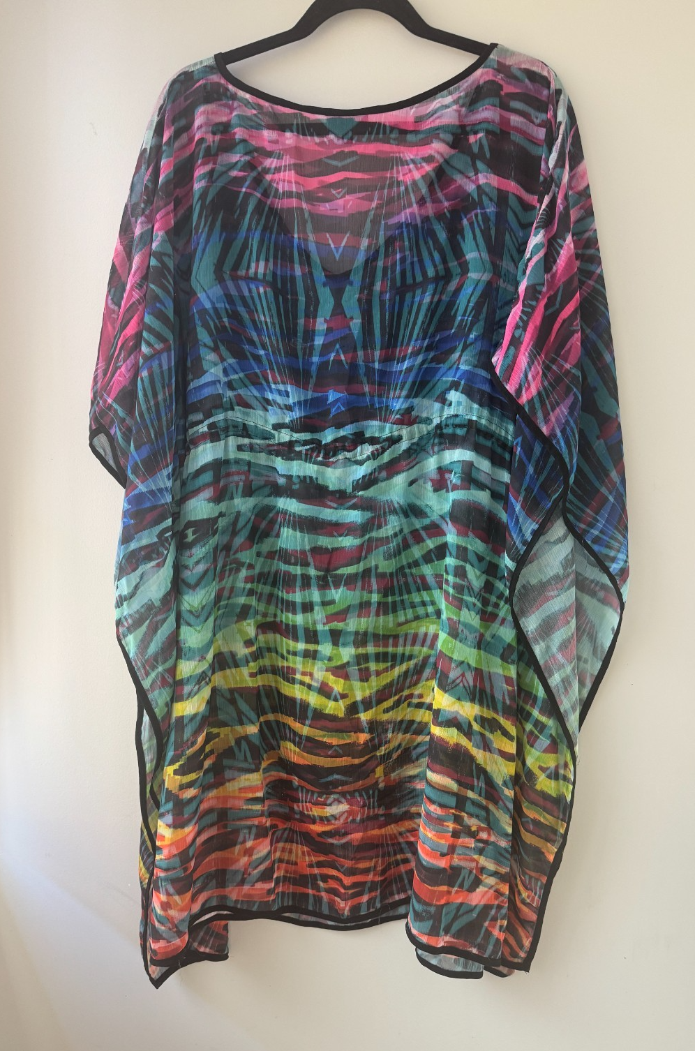City Chic Sheer Chiffon Kaftan Beach Cover Plus Size M 18 ⭐RRP $89⭐ As New