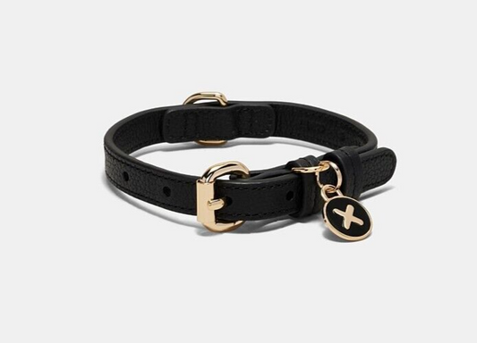 Mimco Pooch Medium Dog Collar Black Leather New With Dust Bag RRP $99.95