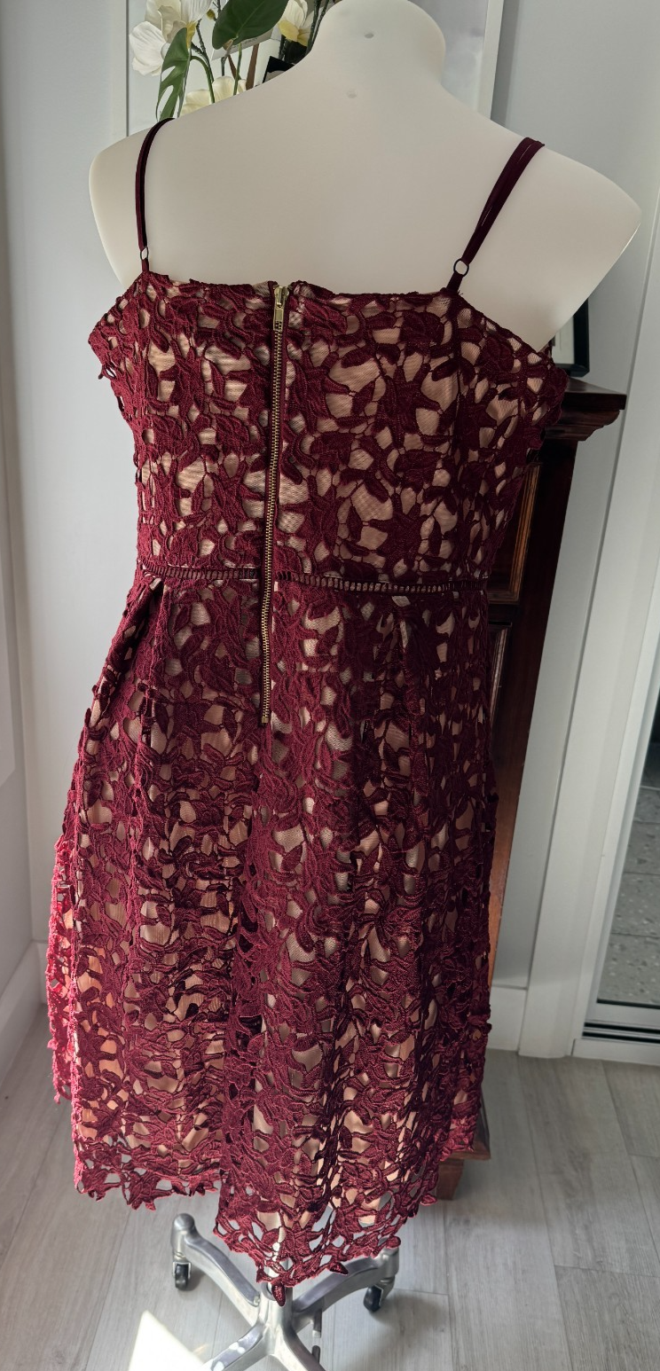 City Chic *So Fancy*  Dress Burgundy Lace as New - Plus Size 20 -  RRP $170