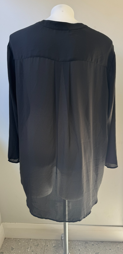 My Size Easy Wear Top Plus size L 22  Black Long Sleeve Top New RRP $99