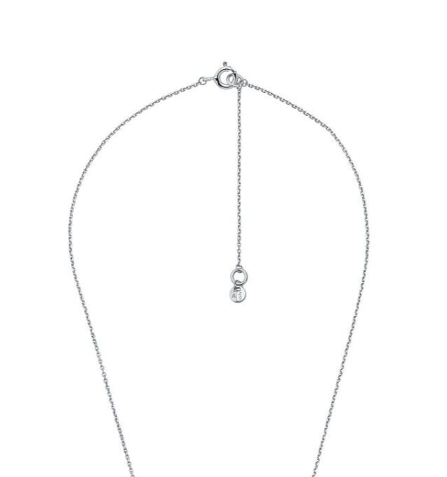 Michael Kors MK Pavé and Mother-of-Pearl Logo Pendant Necklace Gen New RRP $325