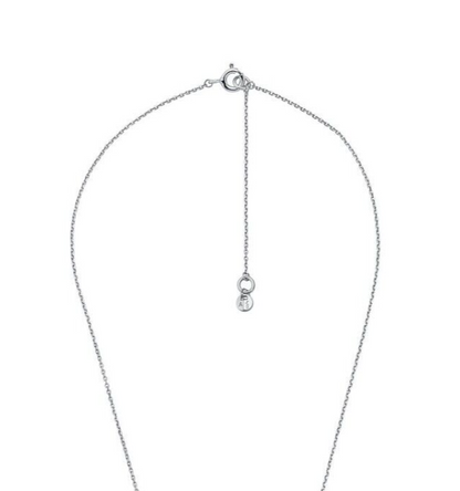 Michael Kors MK Pavé and Mother-of-Pearl Logo Pendant Necklace Gen New RRP $325