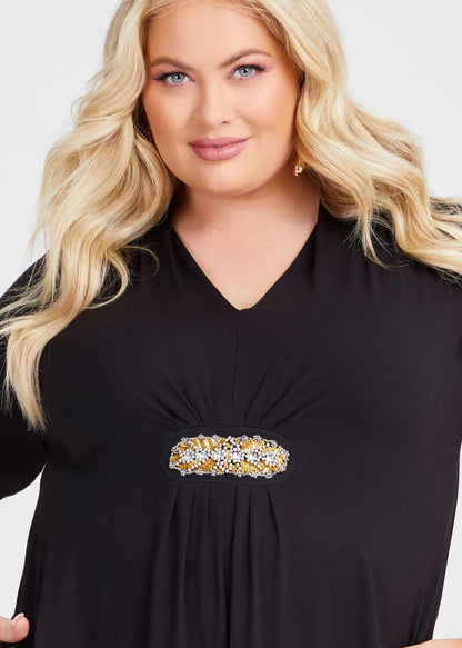TS Taking Shape Bead Detail Natural Tunic Plus Size 16 New RRP $140 Stunning