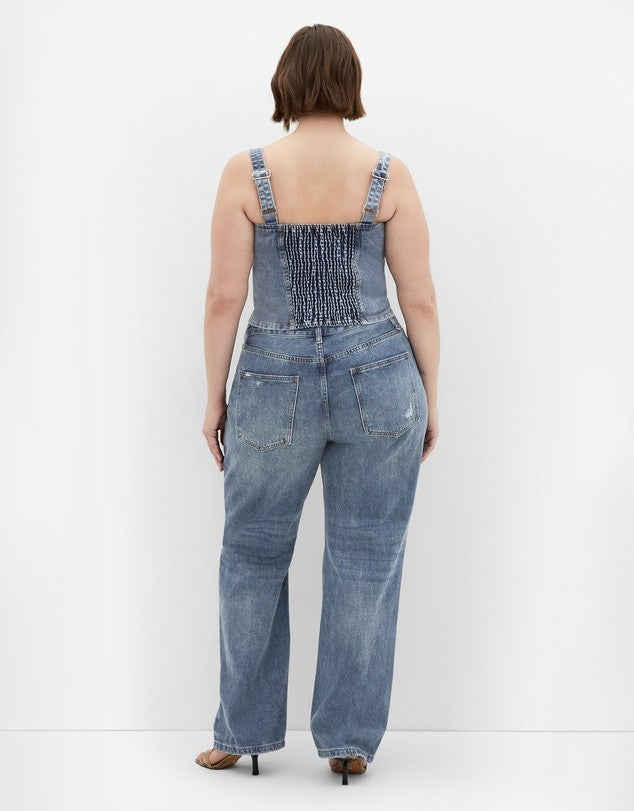 City Chic Denim Dreams Corset - mid denim -Plus size 20 New RRP $100 Must Have