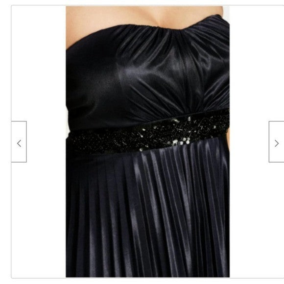 City Chic Black Helena Strapless Beaded Maxi Dress Plus Size 16  🖤 RRP $150🖤