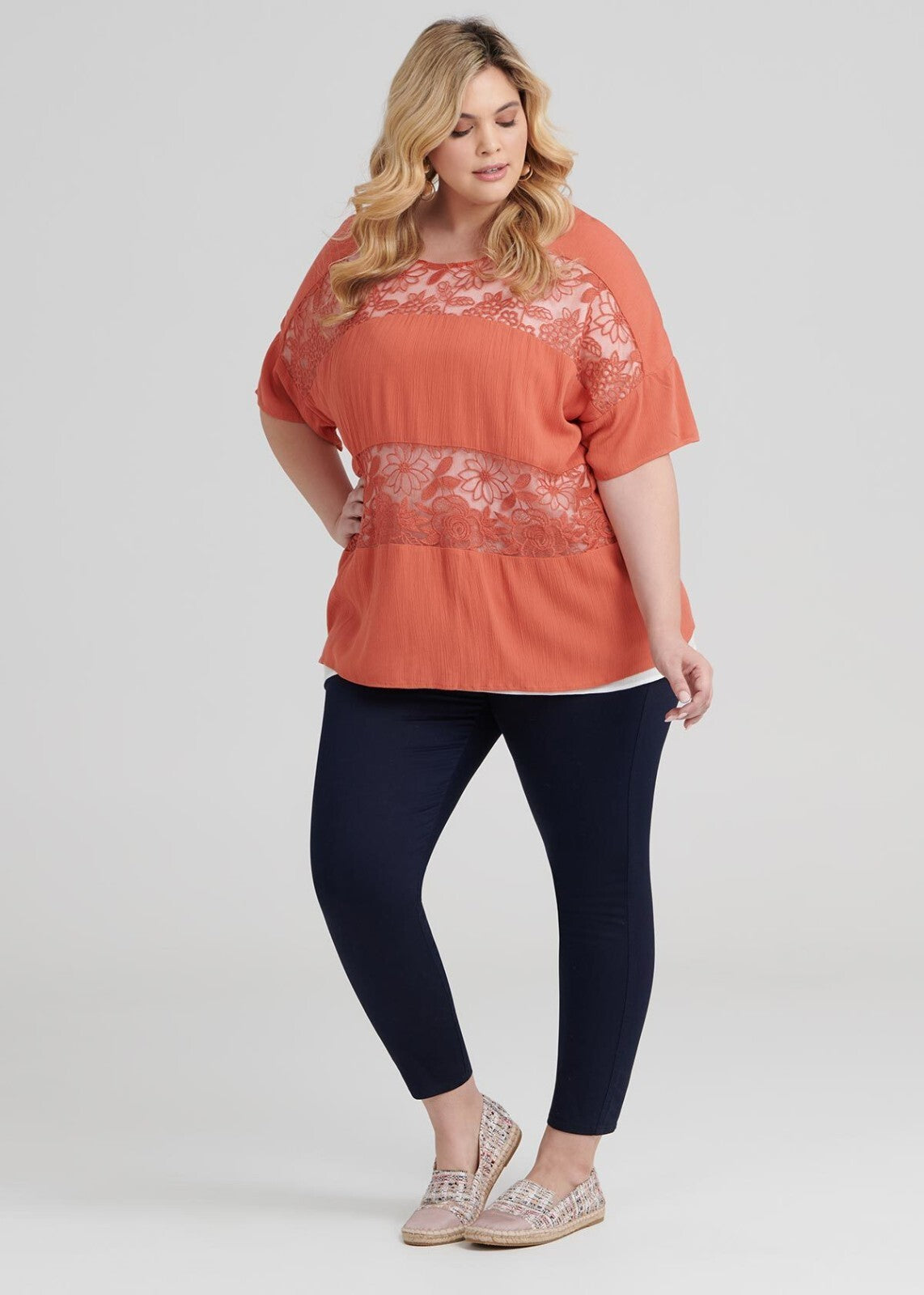 Taking Shape Dusk Till Dawn Lacey Top Plus Size 16 New RRP 119