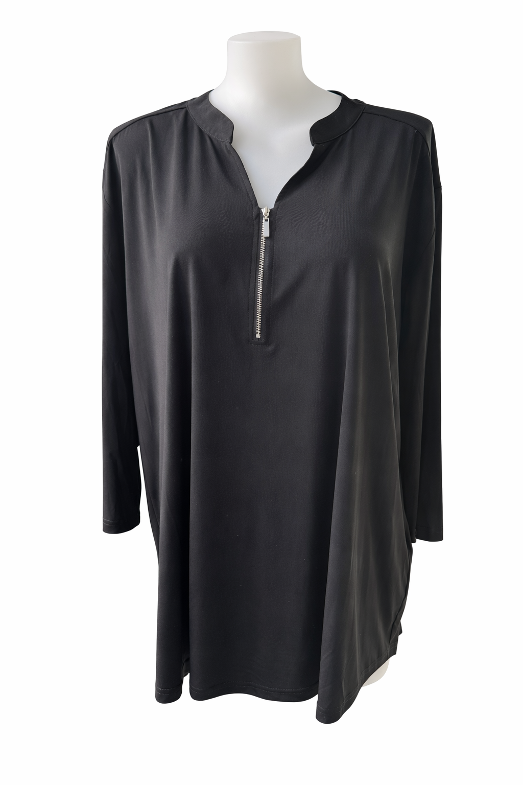 My Size Spring Fling Zip Top XL 24+26  Black 3/4 Sleeve Stretch Top New RRP $90