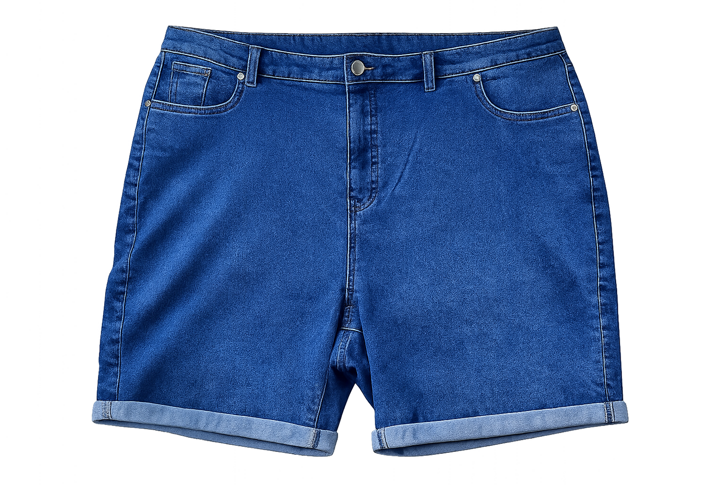 BeMe Mid Wash Denim Shorts ROLL HEM with Cuffs Size 26 NEW RRP $79.99 Stretch