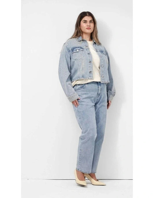 City Chic Denim Star Jacket in Light Wash Plus Size 20 New with Tags 🌟 RRP $150