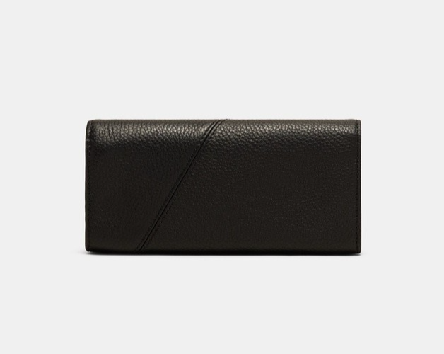 Mimco Black Leather Drift Large Zip Wallet As New rrp $199 Genuine Leather